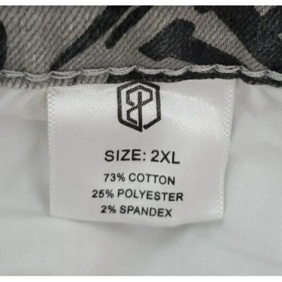 Born Primitive Men 'Jorts'Shorts Gray Cotton Blend Printed Buttery Bros Size 2XL - Picture 9 of 10